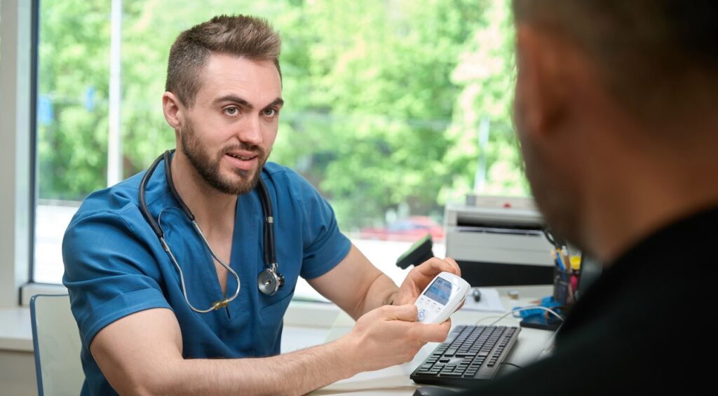 Discussing side effects with doctor