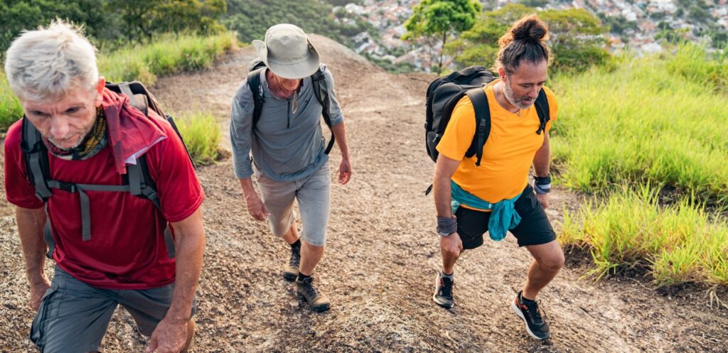 Group of seniors hiking