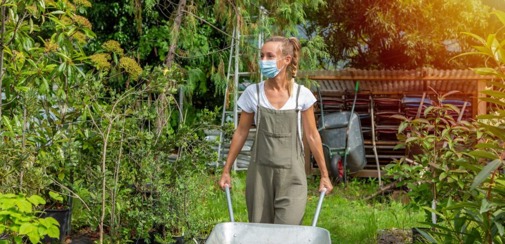 Wearing a Mask in the Garden