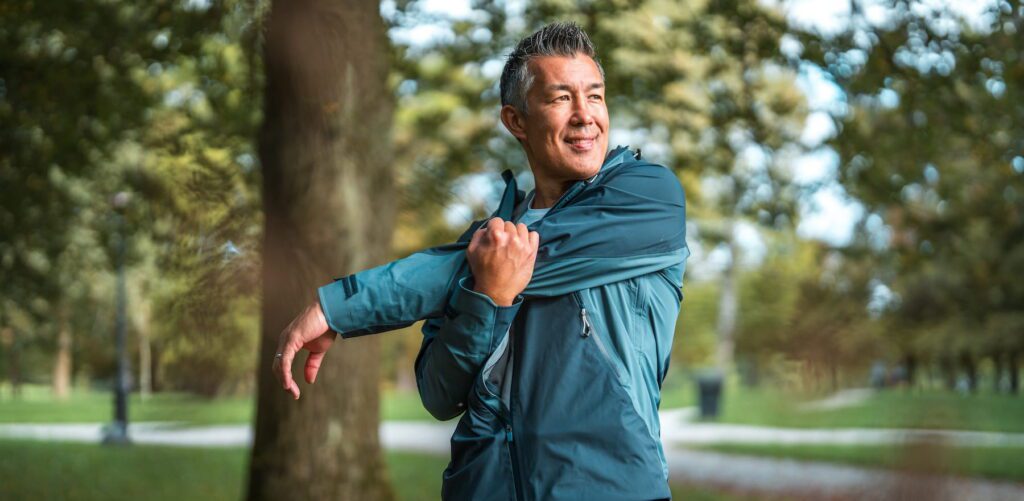 Stretching before a run